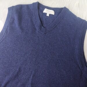 Turnbury Extra Fine Merino Wool Men's L Sweater Vest V Neck Golf Preppy Classic